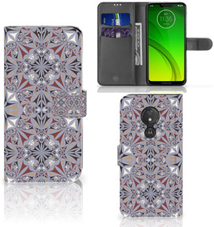 B2Ctelecom Motorola Moto G7 Power Hoesje Bookcase Flower Tiles