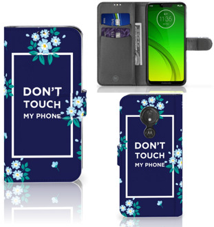 B2Ctelecom Motorola Moto G7 Power Hoesje Bookcase Flowers Blue DTMP