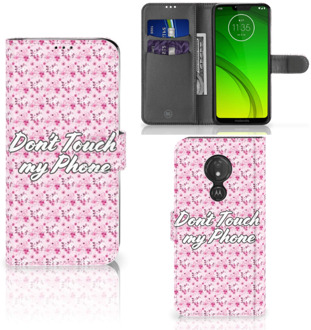 B2Ctelecom Motorola Moto G7 Power  Hoesje Bookcase Flowers Pink DTMP