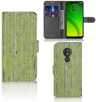 B2Ctelecom Motorola Moto G7 Power Hoesje Bookcase Green Wood