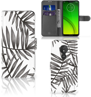 B2Ctelecom Motorola Moto G7 Power  Hoesje Bookcase Leaves Grey