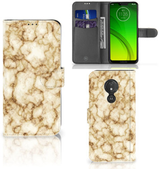 B2Ctelecom Motorola Moto G7 Power  Hoesje Bookcase Marmer Goud