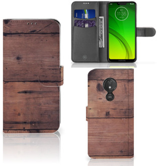 B2Ctelecom Motorola Moto G7 Power  Hoesje Bookcase Old Wood