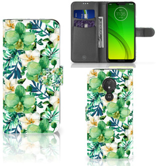 B2Ctelecom Motorola Moto G7 Power  Hoesje Bookcase Orchidee Groen