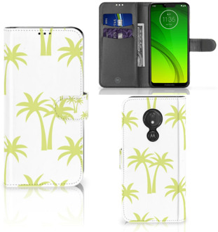 B2Ctelecom Motorola Moto G7 Power  Hoesje Bookcase Palmtrees