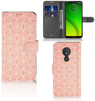 B2Ctelecom Motorola Moto G7 Power  Hoesje Bookcase Pattern Orange