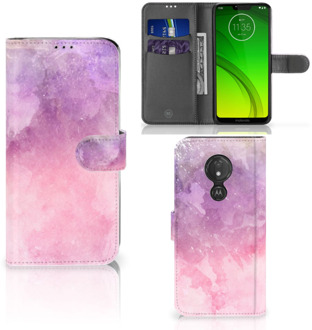 B2Ctelecom Motorola Moto G7 Power Hoesje Bookcase Pink Purple Paint