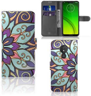 B2Ctelecom Motorola Moto G7 Power Hoesje Bookcase Purple Flower