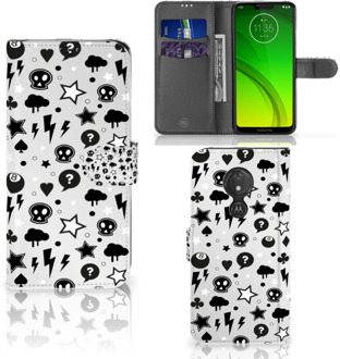 B2Ctelecom Motorola Moto G7 Power  Hoesje Bookcase Silver Punk