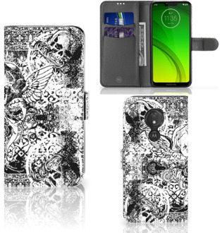 B2Ctelecom Motorola Moto G7 Power Hoesje Bookcase Skulls Angel