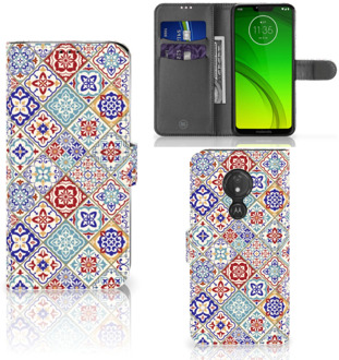 B2Ctelecom Motorola Moto G7 Power  Hoesje Bookcase Tiles Color