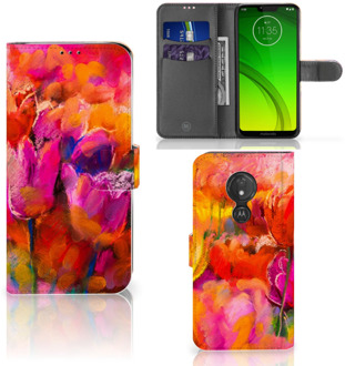 B2Ctelecom Motorola Moto G7 Power Hoesje Bookcase Tulpen