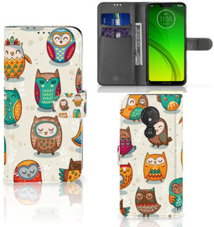 B2Ctelecom Motorola Moto G7 Power  Hoesje Bookcase Vrolijke Uilen