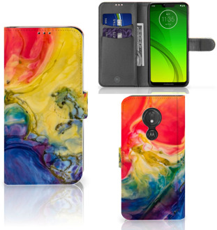 B2Ctelecom Motorola Moto G7 Power  Hoesje Bookcase Watercolor Dark