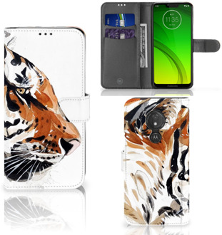 B2Ctelecom Motorola Moto G7 Power  Hoesje Bookcase Watercolor Tiger