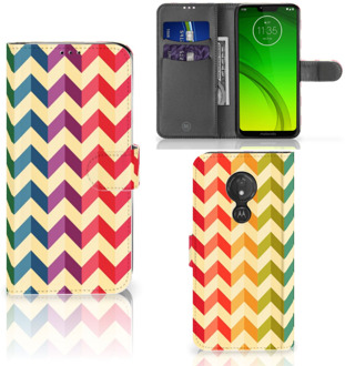 B2Ctelecom Motorola Moto G7 Power  Hoesje Bookcase Zigzag Color