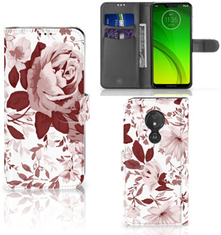 B2Ctelecom Motorola Moto G7 Power Wallet Book Case Hoesje Watercolor Flowers