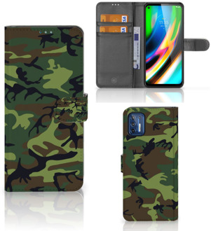 B2Ctelecom Motorola Moto G9 Plus Portemonnee hoesje Army Dark