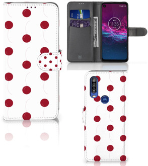 B2Ctelecom Motorola One Action Book Cover Cherries