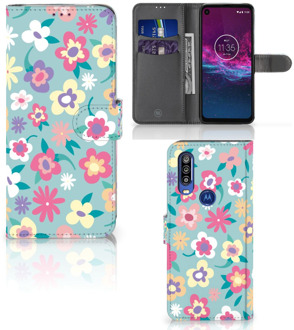 B2Ctelecom Motorola One Action Hoesje Flower Power