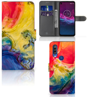 B2Ctelecom Motorola One Action Hoesje Watercolor Dark