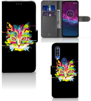 B2Ctelecom Motorola One Action Leuk Hoesje Cat Color