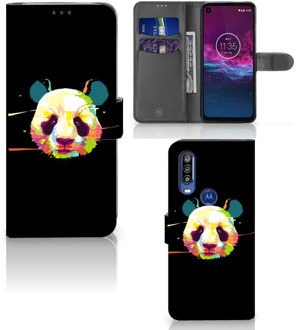 B2Ctelecom Motorola One Action Leuk Hoesje Panda Color