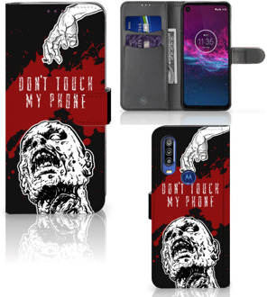 B2Ctelecom Motorola One Action Portemonnee Hoesje Zombie Blood