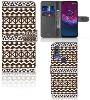 B2Ctelecom Motorola One Action Telefoon Hoesje Aztec Bruin