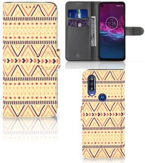 B2Ctelecom Motorola One Action Telefoon Hoesje Aztec Yellow