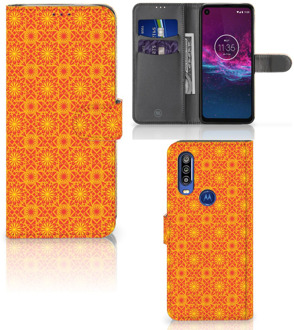 B2Ctelecom Motorola One Action Telefoon Hoesje Batik Orange