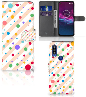 B2Ctelecom Motorola One Action Telefoon Hoesje Dots