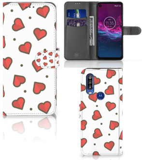 B2Ctelecom Motorola One Action Telefoon Hoesje Hearts