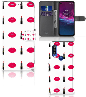 B2Ctelecom Motorola One Action Telefoon Hoesje Lipstick Kiss