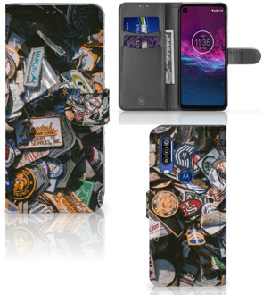 B2Ctelecom Motorola One Action Telefoonhoesje met foto Badges