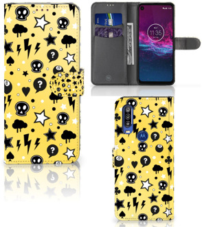 B2Ctelecom Motorola One Action Telefoonhoesje met Naam Punk Yellow