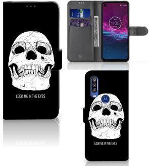 B2Ctelecom Motorola One Action Telefoonhoesje met Naam Skull Eyes