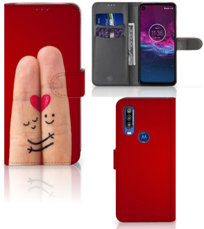 B2Ctelecom Motorola One Action Wallet Case met Pasjes Liefde