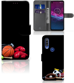 B2Ctelecom Motorola One Action Wallet Case met Pasjes Sports