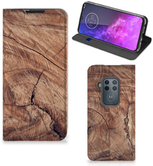 B2Ctelecom Motorola One Zoom Book Wallet Case Tree Trunk