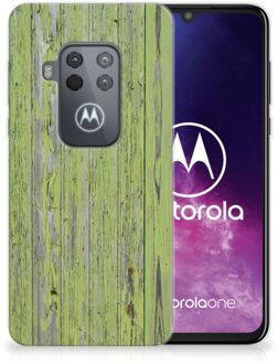 B2Ctelecom Motorola One Zoom Bumper Hoesje Green Wood