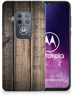 B2Ctelecom Motorola One Zoom Bumper Hoesje Steigerhout