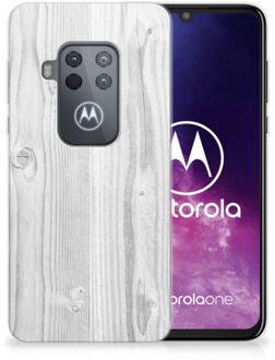 B2Ctelecom Motorola One Zoom Bumper Hoesje White Wood