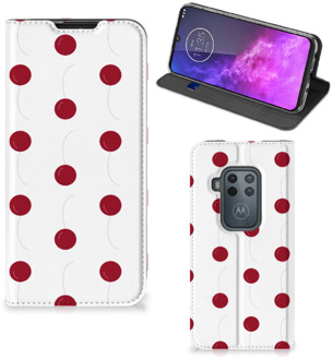 B2Ctelecom Motorola One Zoom Flip Style Cover Cherries