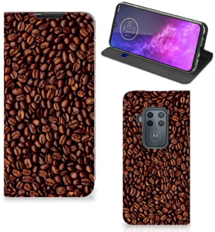 B2Ctelecom Motorola One Zoom Flip Style Cover Koffiebonen