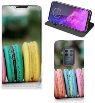 B2Ctelecom Motorola One Zoom Flip Style Cover Macarons