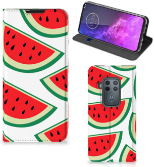 B2Ctelecom Motorola One Zoom Flip Style Cover Watermelons