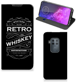 B2Ctelecom Motorola One Zoom Flip Style Cover Whiskey