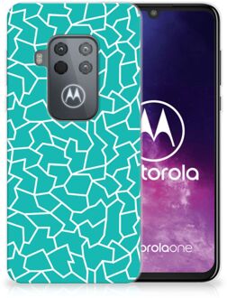 B2Ctelecom Motorola One Zoom Hoesje maken Design Cracks Blue