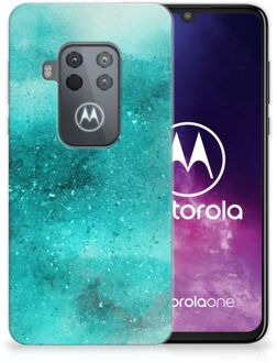 B2Ctelecom Motorola One Zoom Hoesje maken Painting Blue